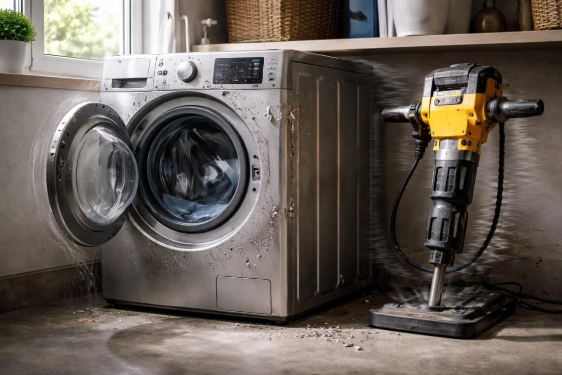 découvrez comment le bruit d'un marteau-piqueur provenant d'une machine à laver peut affecter son fonctionnement et les solutions pour y remédier.
