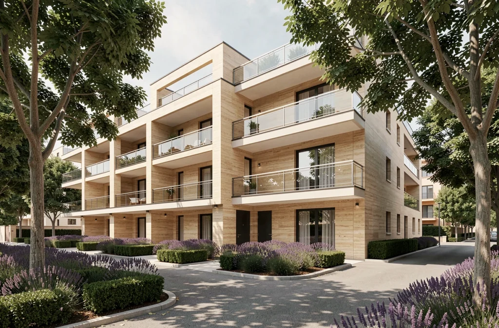 Programme Altéa à Aix-en-Provence par Bouygues Immobilier avec façade en calcaire et jardins paysagers