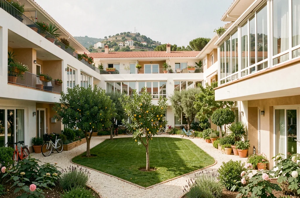 Résidence Cœur Jardin à Toulon par Cogedim avec jardin partagé verdoyant et terrasses habitées