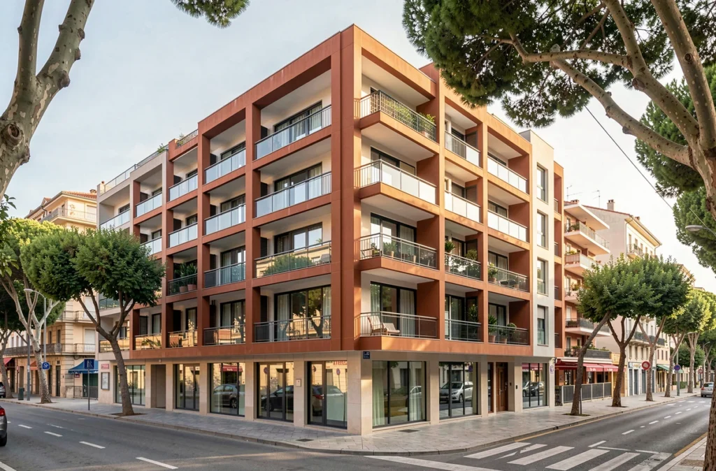 Programme Palm Square à Nice en nue-propriété avec façade moderne et balcons au cœur de la ville
